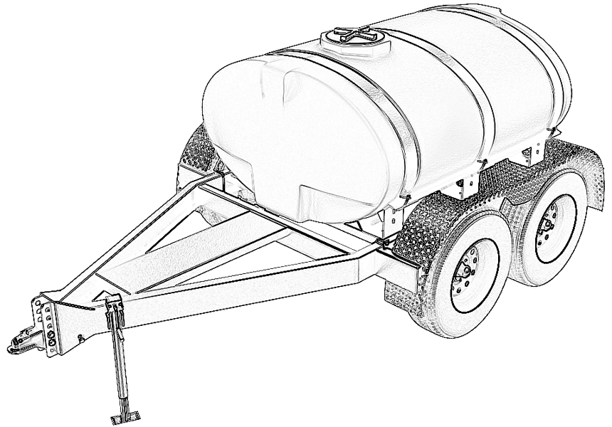 Potable Water Trailers Line Drawing