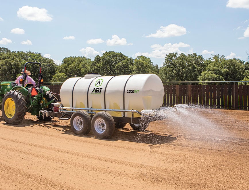 Tractor 1000 Gallon Water Trailer Arena Management