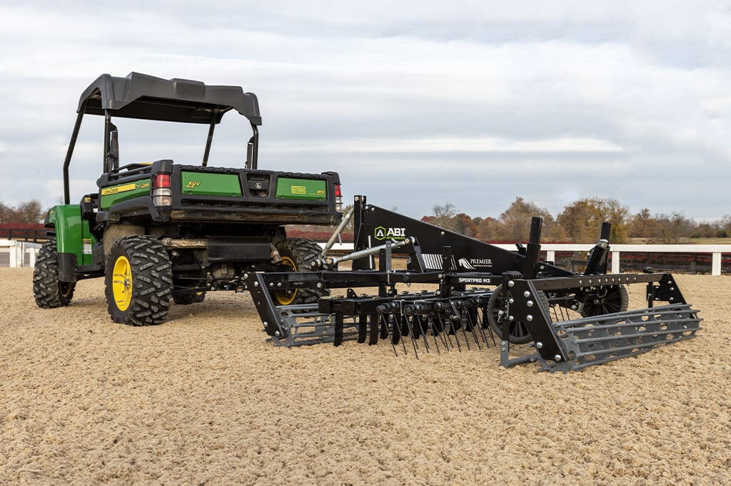 SportPro M3 being displayed from the back on synthetic footing.