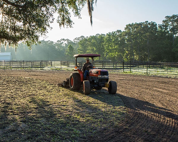 TR3 Rake being used for ground preparation.