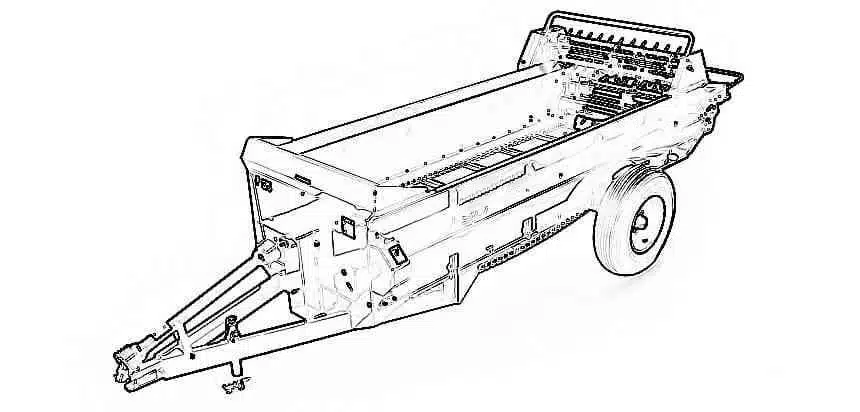 Line Drawing - 125ft PTO Manure Spreader