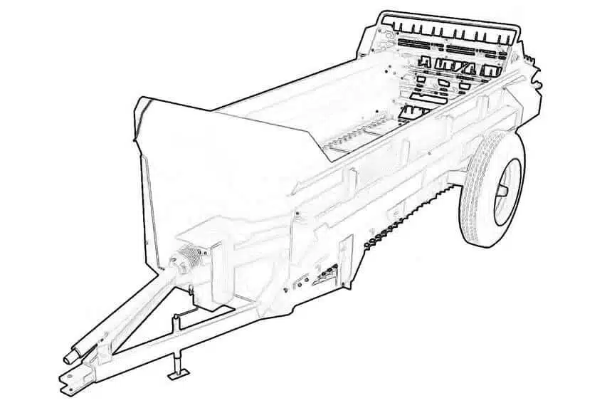 Line Drawing - 85ft PTO Manure Spreader