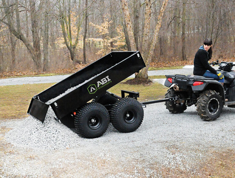 Workman XL Dump Trailer dumping gravel.