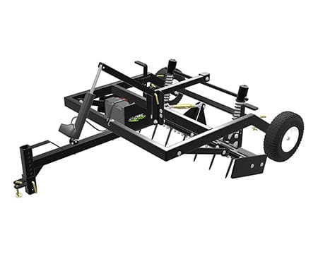 ABI Gravel Grader®, a pull-behind attachment designed for lawn tractors and zero-turn mowers. They also have other, more heavy-duty grading tools suitable for ATVs, UTVs, and tractors.