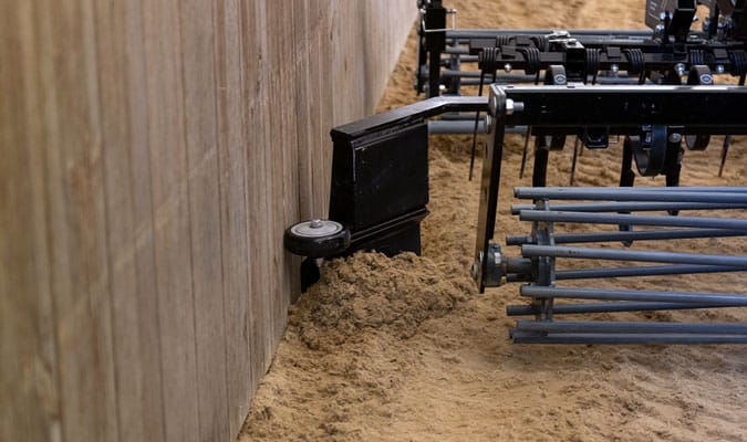 This represents the phrase ‘Groom Every Nook and Cranny’ for ABI Attachments’ synthetic footing arena drags.