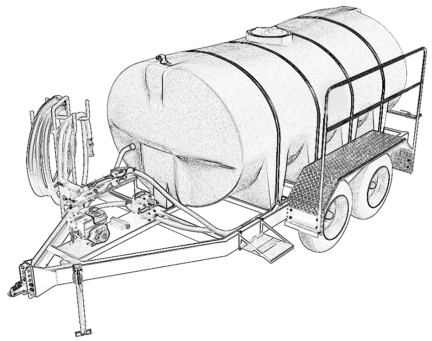 Line Drawing (Sketch) - 1600 Gallon Water Trailer