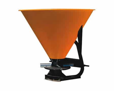 PTO Spreader - This commercial-grade, 3-point hitch broadcast spreader is versatile for various materials beyond manure, such as seed, fertilizer, lime, and salt.