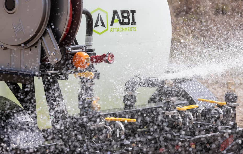ABI 550 DOT Pro Water Trailer spraying water