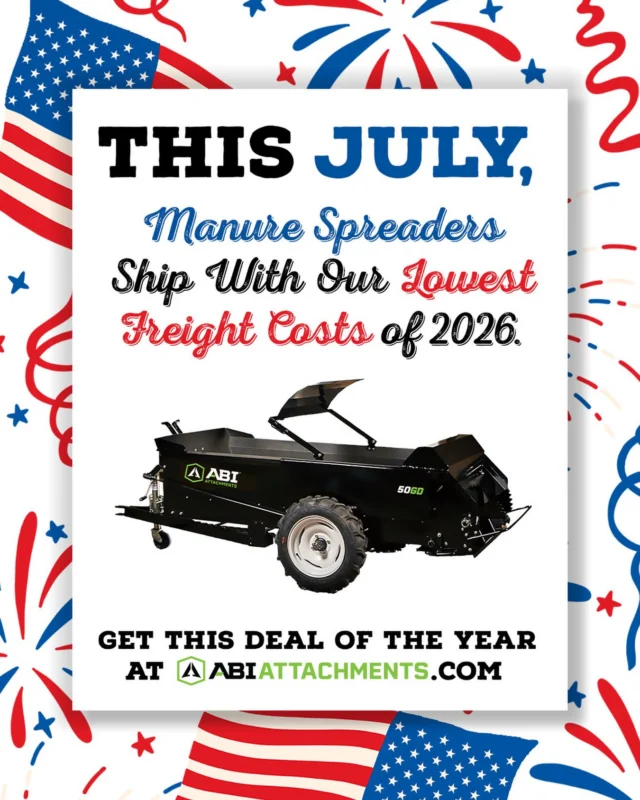 🏴🟢🚨ABI SPECIAL ALERT 🚨 🟢🏴

If you're an ABI fan and you are looking to join the many happy customers around the country who have bought our Manure Spreader over the years, we got a special for you!

Enjoy the lowest freight costs of the year for all-sized Manure Spreaders available. 👀

*Terms Apply. See our Product Experts for more details.

📞: 877-788-7253

#ABetterWay #ShredandSpread #ManureSpreader 
#AmericanInnovation