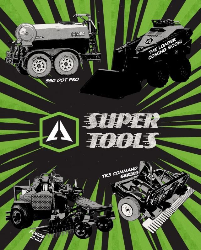 𝐁𝐀𝐌. 𝚉𝙰𝙿. 𝙕𝙊𝙊𝙈.

Equip Expo is finally here. The ABI CREW has assembled down in Louisville to talk all things grounds-care with you. 
 
Find out more about our innovations and pick up some exclusive ABI SUPER TOOLS swag.

Time to choose #ABetterWay. We're ready to help you save your ground 🟢💥💨